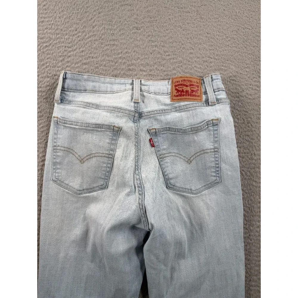 Levi's 725 High Rise Bootcut Jeans Womens 30 (26x32) Light Wash Raw Hem
